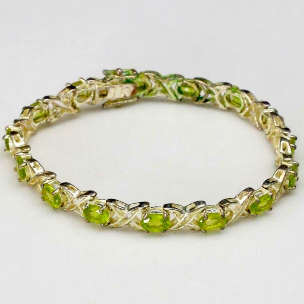 Peridot Sterling Silver Tennis Bracelet